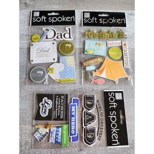NEW MAMBI Scrapbook Stickers LOT - Dad Camping  Fishing Family - Retired NEW #31
